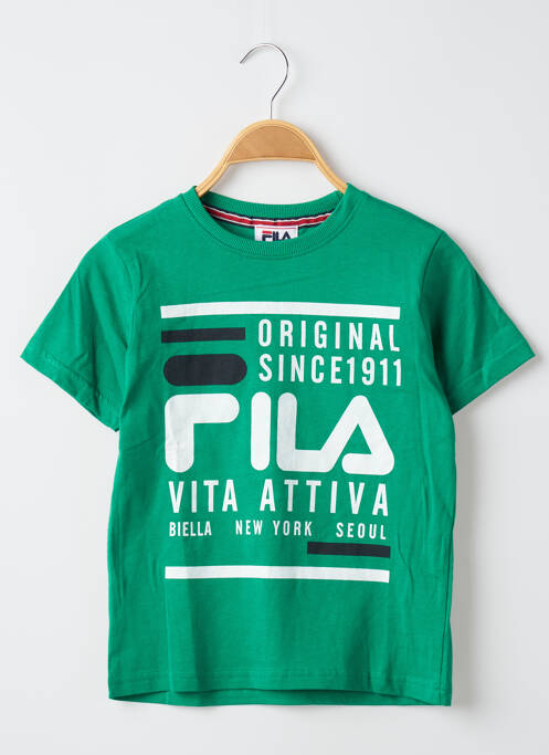 T-shirt tissage jersey manches courtes vert FILA garcon