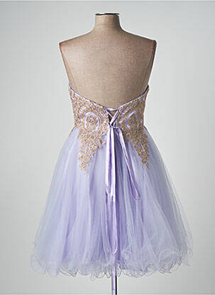 Robe courte coupe fluide sans manche violet FRANCE MODE femme