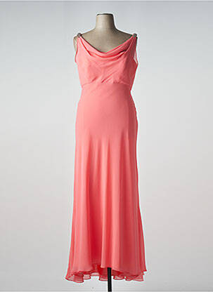Robe longue tissage crêpe sans manche rose FASHION NEW YORK femme