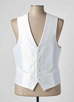 Gilet sans manche effet matière satinée blanc GUY LAURENT homme