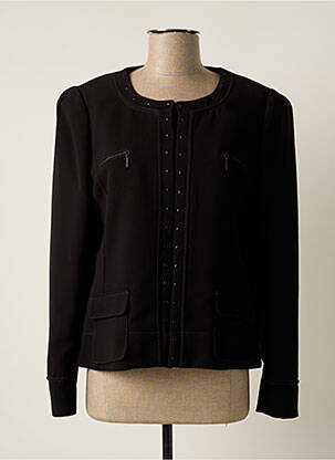 Veste casual col rond noir CHRISTINE LAURE femme