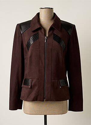 Veste casual tissage suedine marron CHRISTINE LAURE femme