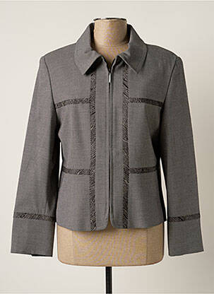 Veste casual epaulette gris CHRISTINE LAURE femme