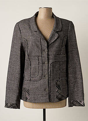 Veste casual epaulette gris CHRISTINE LAURE femme