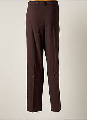 Pantalon droit fermeture zippée sous rabat boutonné taille normale marron CHRISTINE LAURE femme