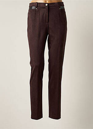 Pantalon slim taille élastique taille normale marron CHRISTINE LAURE femme