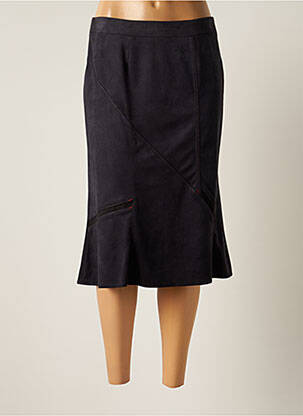 Jupe mi-longue doublure textile gris CHRISTINE LAURE femme