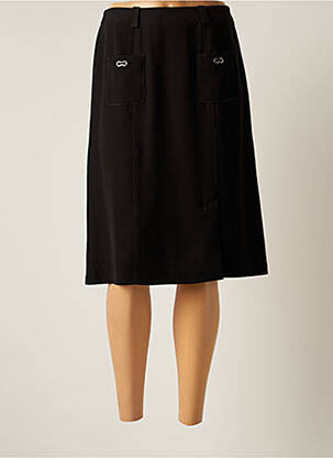 Jupe mi-longue taille normale noir CHRISTINE LAURE femme