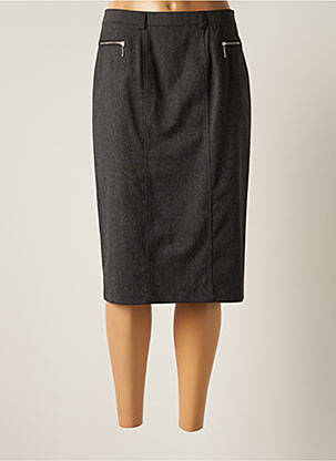Jupe mi-longue taille normale gris CHRISTINE LAURE femme