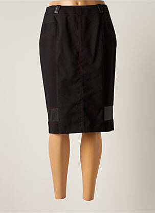 Jupe mi-longue taille normale noir CHRISTINE LAURE femme