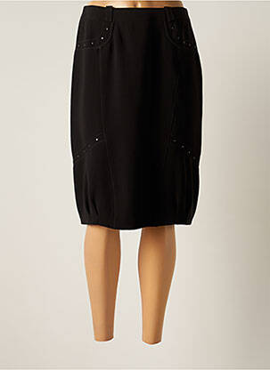 Jupe mi-longue taille normale noir CHRISTINE LAURE femme