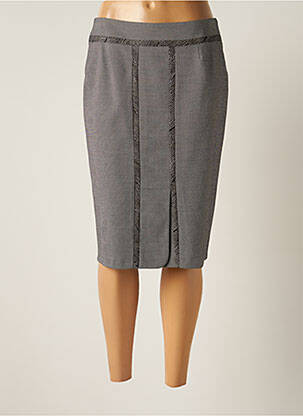 Jupe mi-longue doublure textile gris CHRISTINE LAURE femme