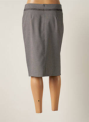 Jupe mi-longue taille normale gris CHRISTINE LAURE femme