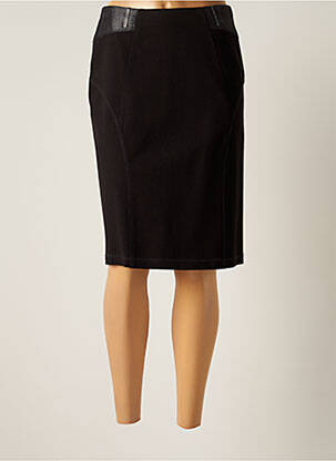 Jupe mi-longue doublure textile noir CHRISTINE LAURE femme