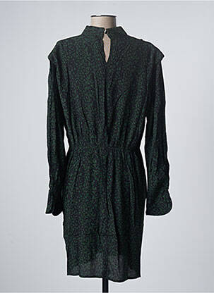 Robe mi-longue tissage crêpe manches longues vert LA PETITE ETOILE femme