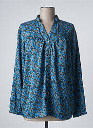Chemisier tissage crêpe manches longues bleu ARTLOVE femme
