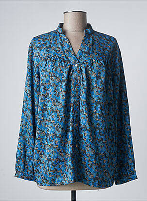 Chemisier imprimé fantaisie manches longues bleu ARTLOVE femme