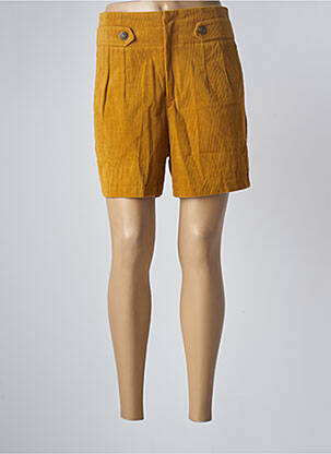 Short fermeture zippée sous rabat avec crochet taille normale jaune ARTLOVE femme