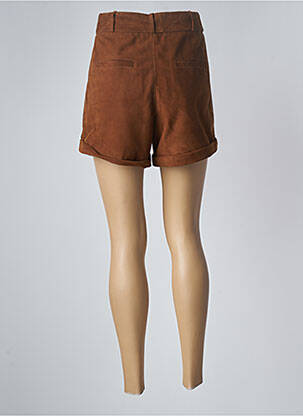 Short fermeture zippée sous rabat avec crochet taille normale marron LA PETITE ETOILE femme
