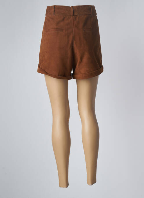 Short fermeture zippée sous rabat avec crochet taille normale marron LA PETITE ETOILE femme
