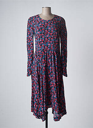 Robe mi-longue coupe fluide manches longues bleu ESPRIT femme