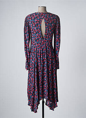 Robe mi-longue coupe fluide manches longues bleu ESPRIT femme