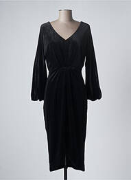Robe mi-longue manches longues manches longues noir ESPRIT femme
