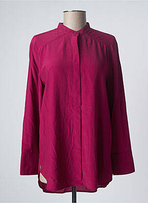 Chemisier tissage popeline manches longues rose ESPRIT femme