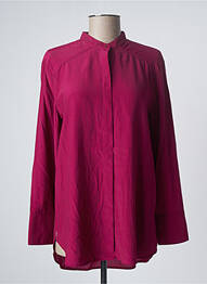 Chemisier tissage popeline manches longues rose ESPRIT femme