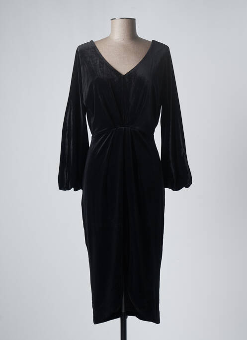 Robe mi-longue manches longues manches longues noir ESPRIT femme