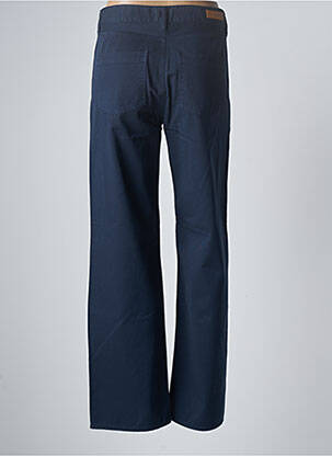 Pantalon large fermeture zippée sous rabat boutonné taille haute bleu HAPPY femme