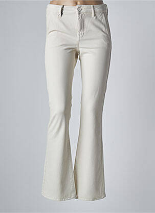 Pantalon flare stretch taille normale beige HAPPY femme