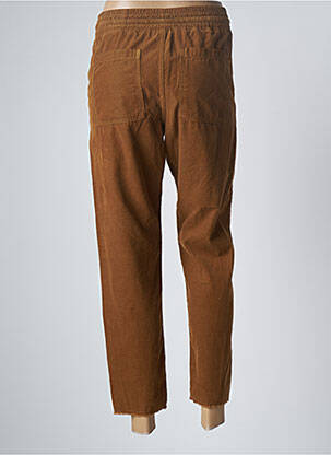 Pantalon 7/8 taille haute taille haute marron HAPPY femme