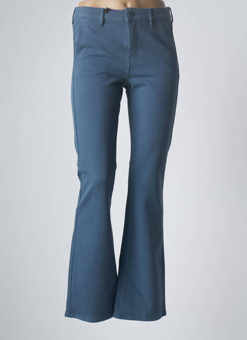 Pantalon flare stretch taille normale bleu HAPPY femme