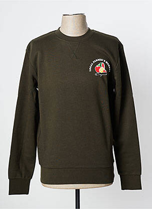 Sweat-shirt finition bords-côtes manches longues vert ESPRIT homme