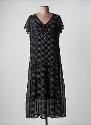 Robe longue manches courtes manches courtes noir FRED SABATIER femme