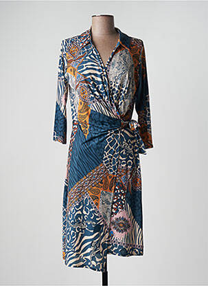 Robe mi-longue manches 3/4 manches 3/4 bleu EGERIE femme