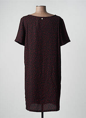Robe mi-longue coupe fluide manches courtes rouge DEELUXE femme