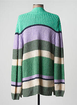 Gilet manches longues maille souple et aérée vert OLSEN femme