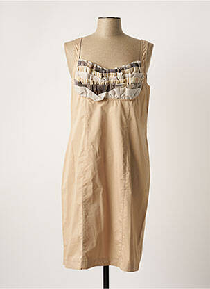 Robe mi-longue fermeture zippée au dos fines bretelles beige FILIPINE LAHOYA femme