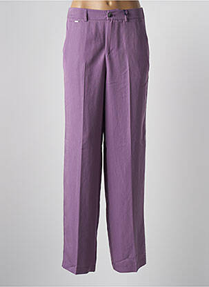 Pantalon droit tissage popeline taille normale violet STREET ONE femme
