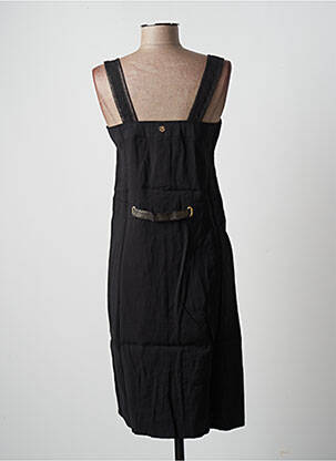 Robe mi-longue col rond fines bretelles noir LOLA ESPELETA femme