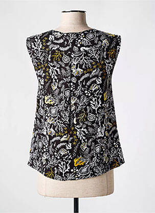 Blouse tissage popeline sans manche noir LOLA ESPELETA femme