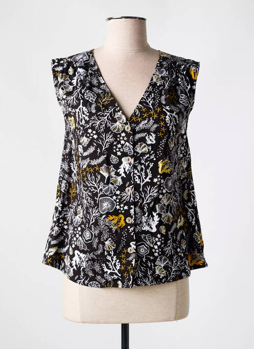 Blouse imprimé fleurs sans manche noir LOLA ESPELETA femme