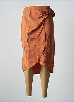 Jupe mi-longue taille normale orange LOLA ESPELETA femme