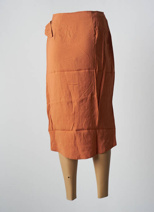 Jupe mi-longue orange LOLA ESPELETA pour femme