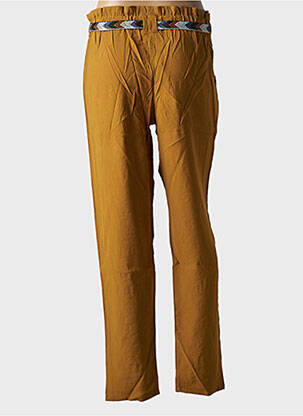 Pantalon droit tissage popeline taille haute marron LOLA ESPELETA femme