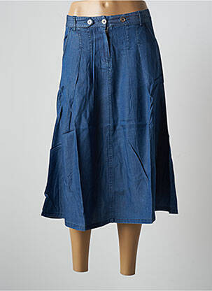 Jupe mi-longue taille normale bleu LOLA ESPELETA femme