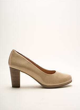 Escarpins matière lisse talon de 4 à 6cm beige KARSTON femme