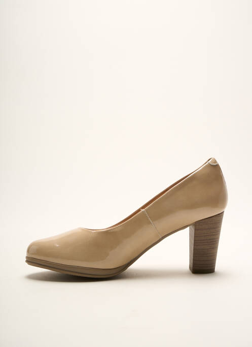 Escarpins matière lisse talon de 4 à 6cm beige KARSTON femme